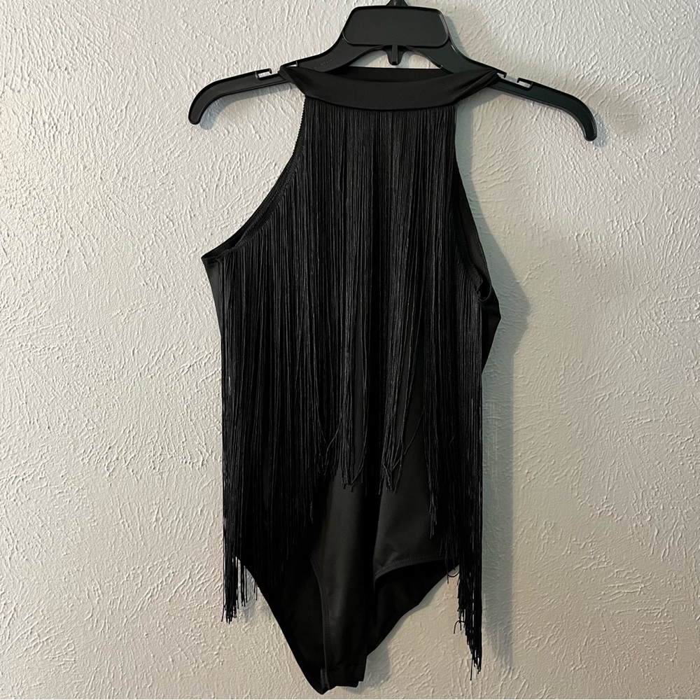 SHEIN Black Fringe BodySuit